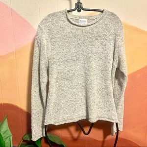 Columbia Light Gray Knit Sweater Top Size Medium